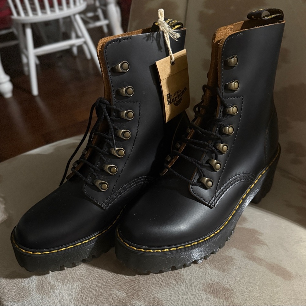 Leona Dr. Martens Black Leather Boots